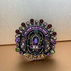 Heidi Daus Art Deco Crystal Ring Multi SZ 9